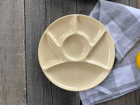 Vintage Individual Yellow Fondue Plate