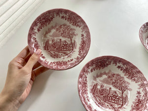 Individual Vintage Churchill The Brook Pink Cereal Bowl