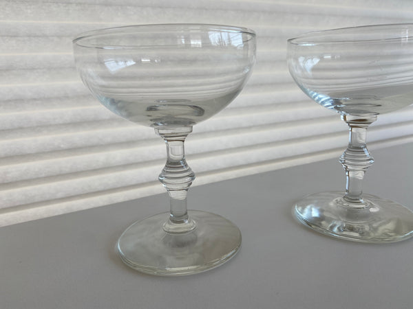 Vintage Set of 2 Champagne Coupes