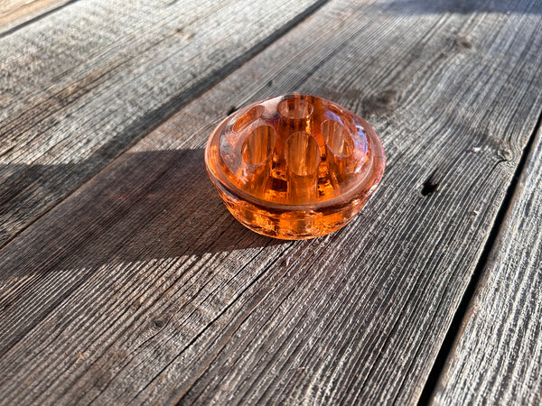 Vintage Pink Glass Flower Holder