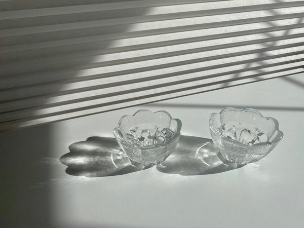 Set of 2 French Frosted Glass Tealight Holders