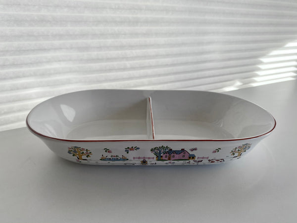 Vintage Country House Japan Divided Large Baking Dish