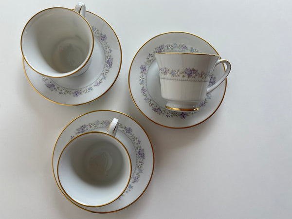 Individual Vintage Noritake Lilac Time Teacup and Saucer (2-Piece)