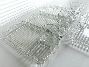 Vintage Hazel Atlas Snack Tray and Teacup Set (2-Piece)