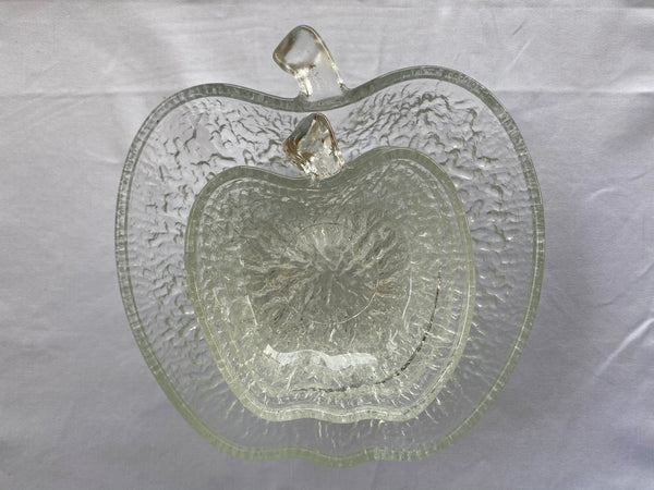 Vintage 5-Piece Italian Frosted Glass Apple Salad Bowl Set