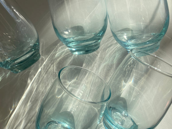 Set of 5 Vintage Libbey Aqua Tempo Glasses