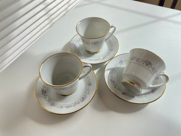 Individual Vintage Noritake Lilac Time Teacup and Saucer (2-Piece)