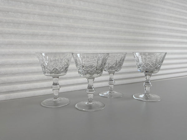 Vintage Set of 4 Crystal Champagne Coupe Glasses