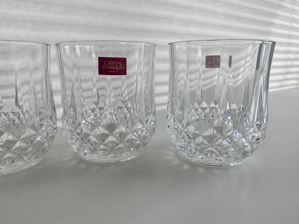 Set of 4 Vintage Cristal D'Arques Longchamp Whisky Crystal Glasses