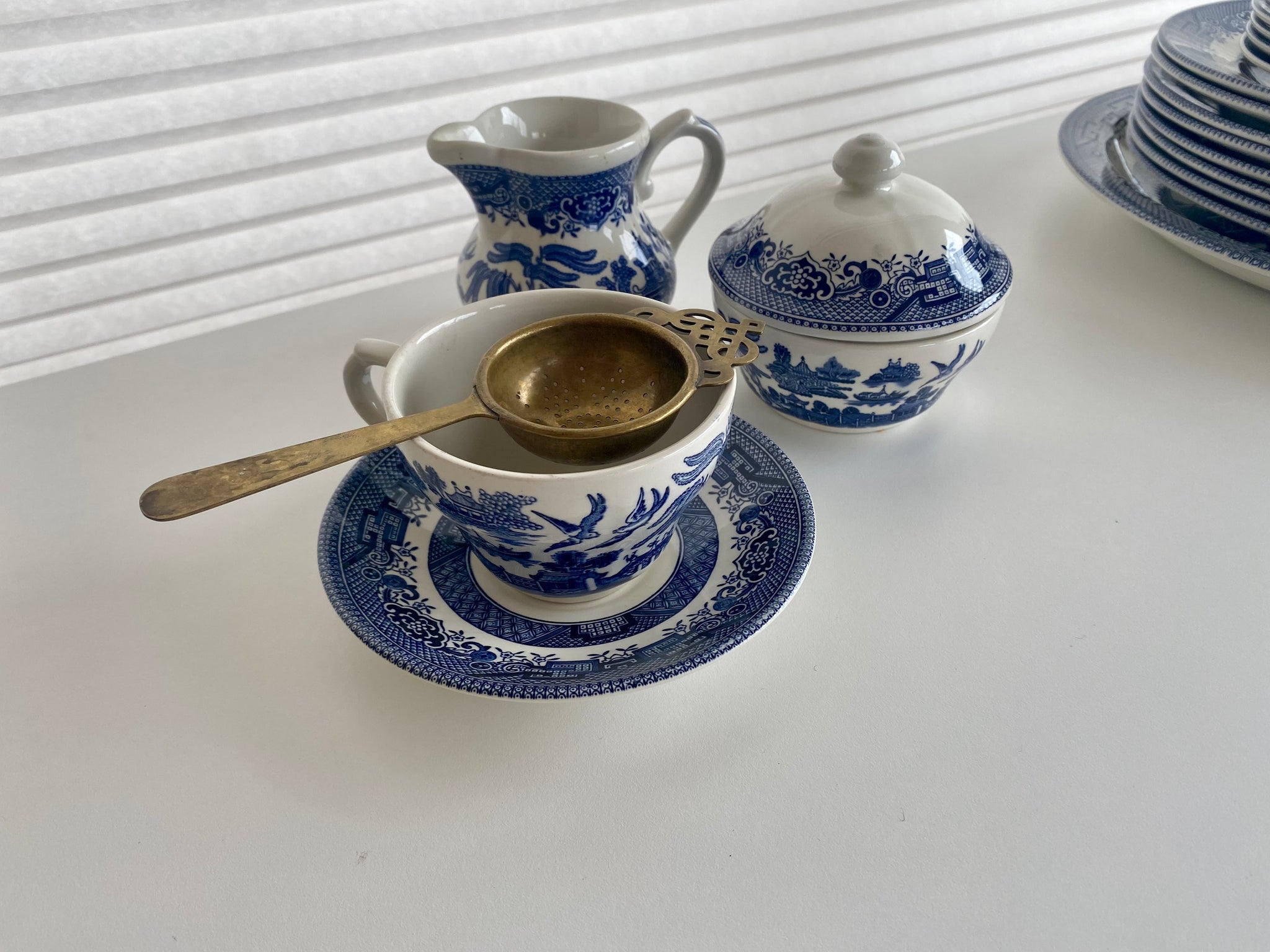 Vintage Churchill Willow Sugar and Creamer