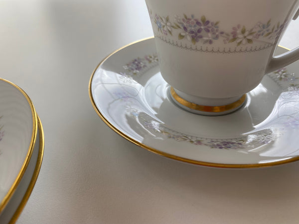 Individual Vintage Noritake Lilac Time Teacup and Saucer (2-Piece)