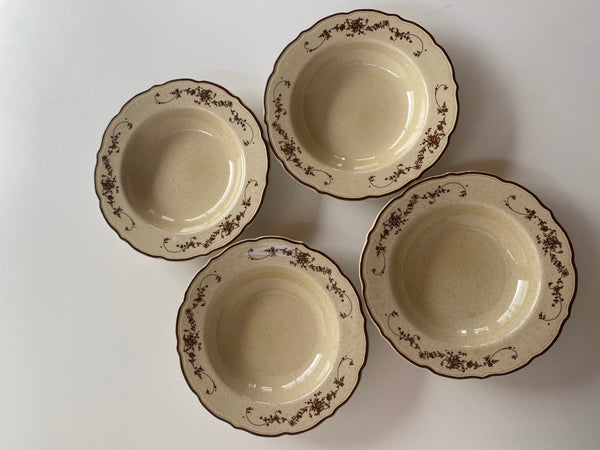 Individual Vintage Syracuse China Brown Rimmed Pasta Bowl