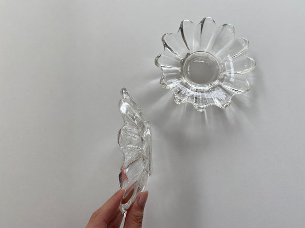 Set of 2 Vintage Federal Glass Clear Celestial Small Dish