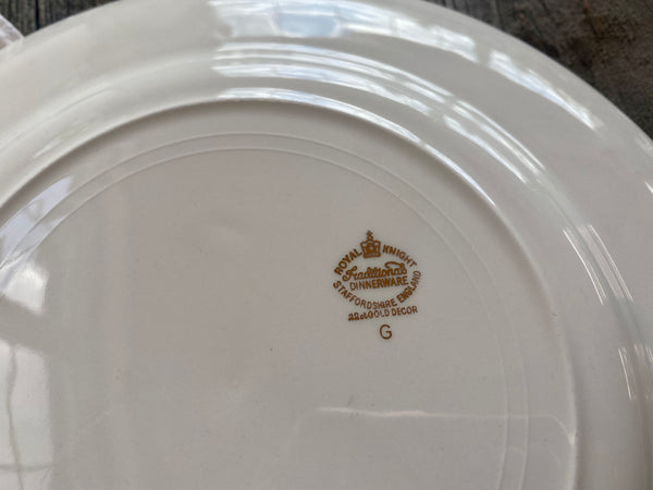 Individual Vintage Royal Knight 22K Gold Leaf Dinner Plates