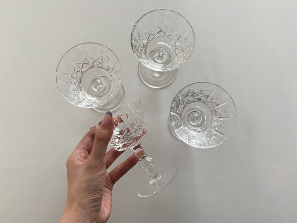 Vintage Set of 4 Crystal Champagne Coupe Glasses