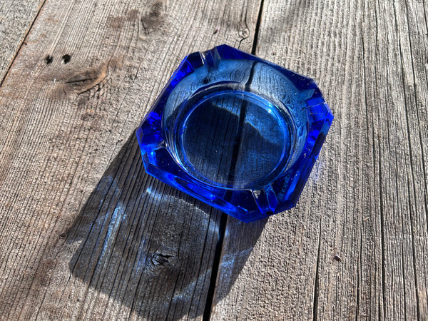 Vintage Cobalt Blue Ashtray