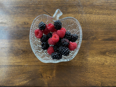 Individual Vintage Frosted Glass Apple Bowl