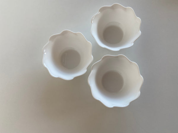 Individual Vintage Arcopal White Dessert Bowls