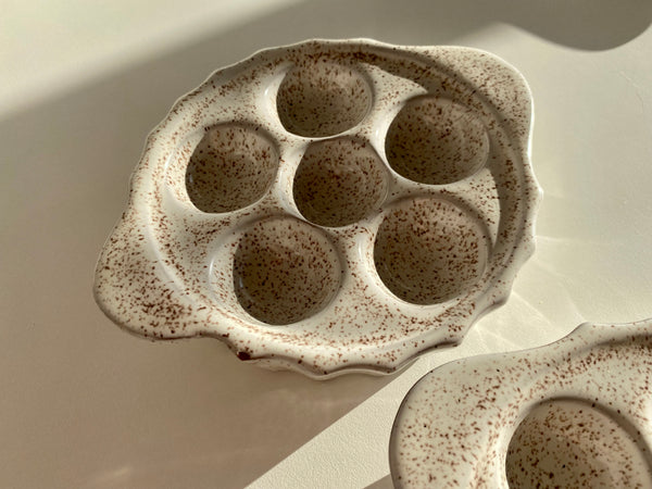 Individual Brown Speckled Escargot Dish (with defect)